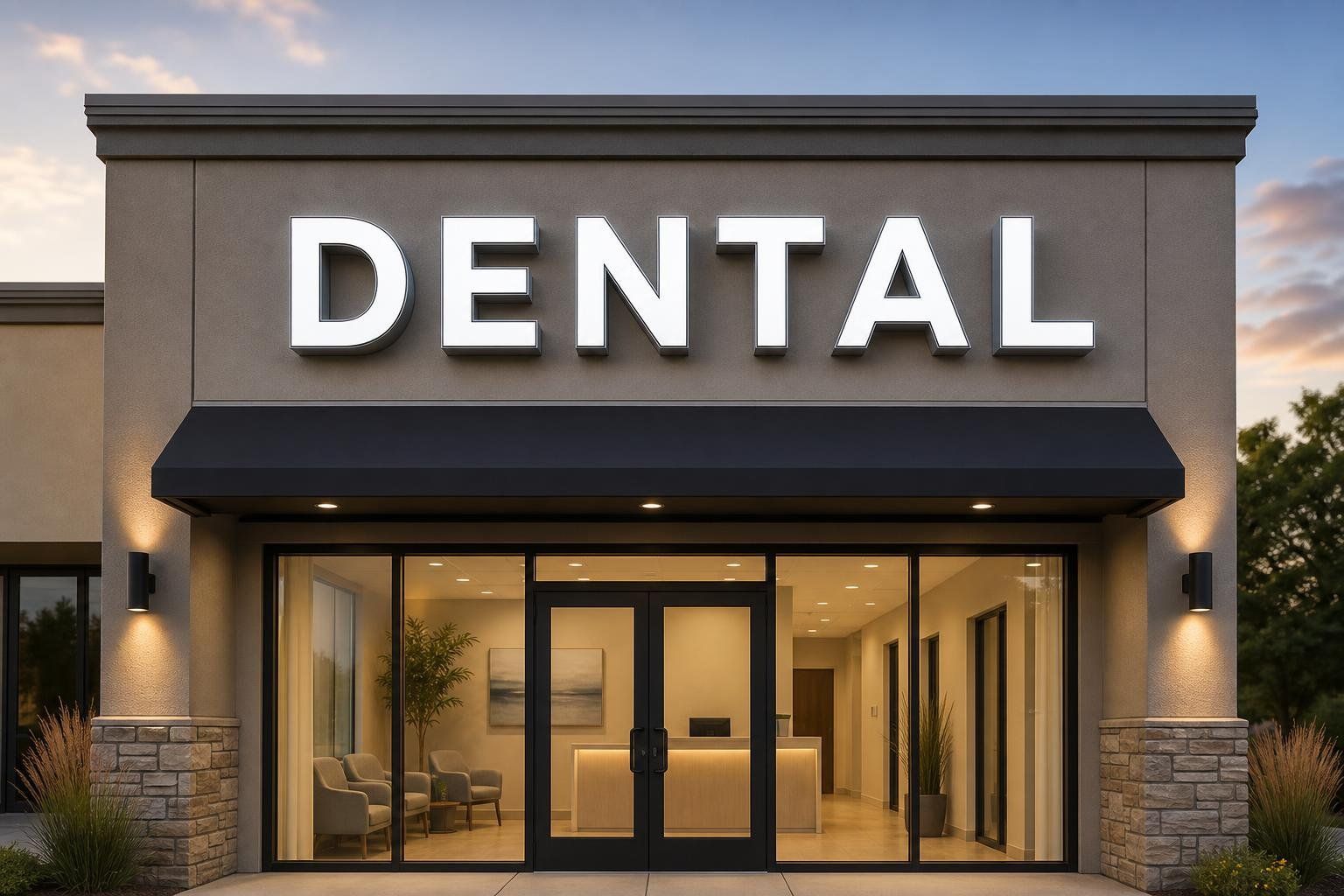 Business branding featuring channel letters integrated with other marketing materials for businesses in Fairview, NC