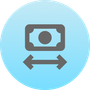 Money bill icon with bidirectional arrows, indicating financial transaction.