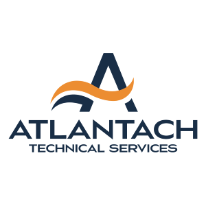Atlantach Technical Services logo in navy blue and orange with stylized “A” icon