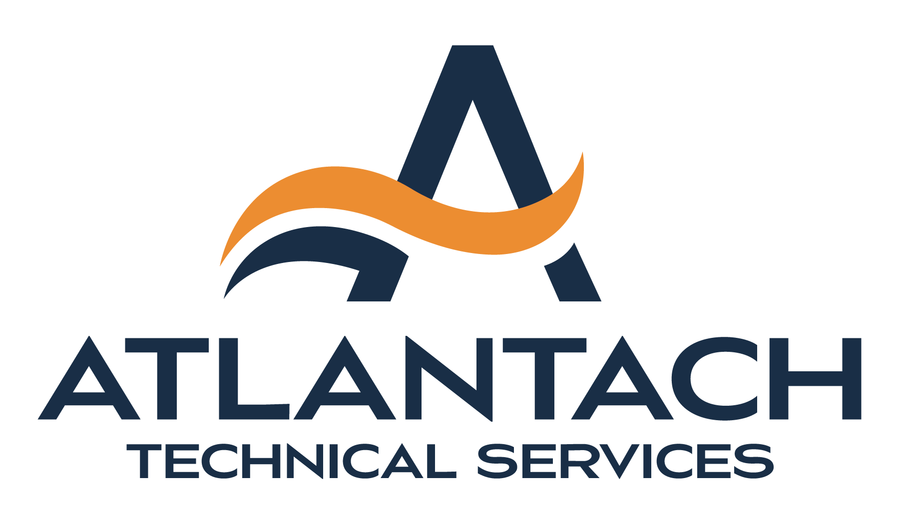 Atlantach Technical Services logo in navy and orange with stylized “A” icon