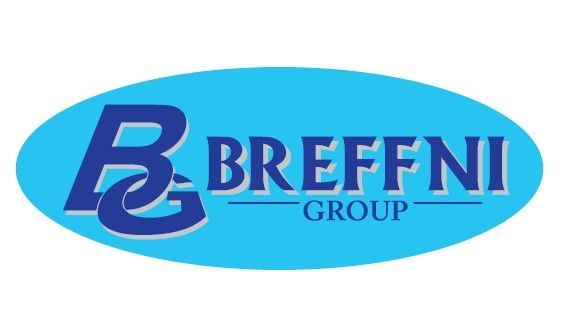 Breffni Group logo in blue text on a turquoise oval background