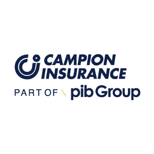Campion Insurance and pib Group logos in navy blue on a white background