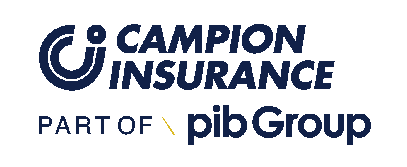 Campion Insurance logo with “Part of pib Group” on a white background