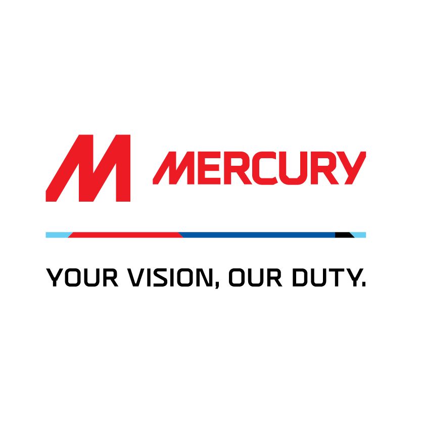 Mercury logo in red with tagline “Your Vision, Our Duty.” on white background