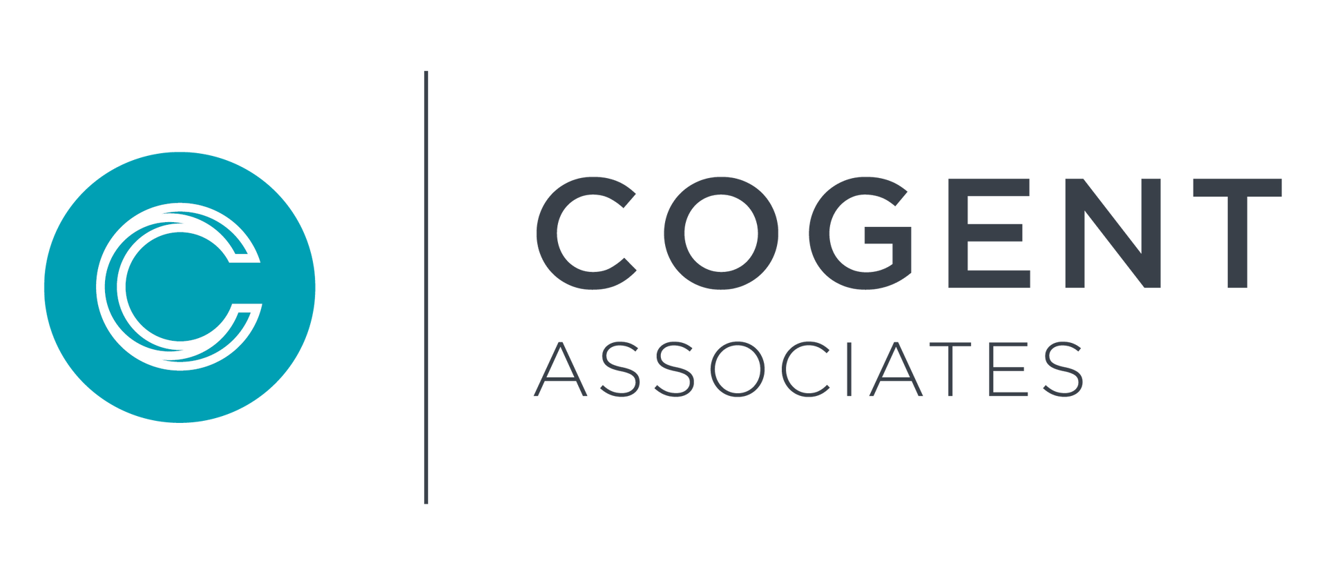 Cogent Associates logo in teal and gray with circular C icon