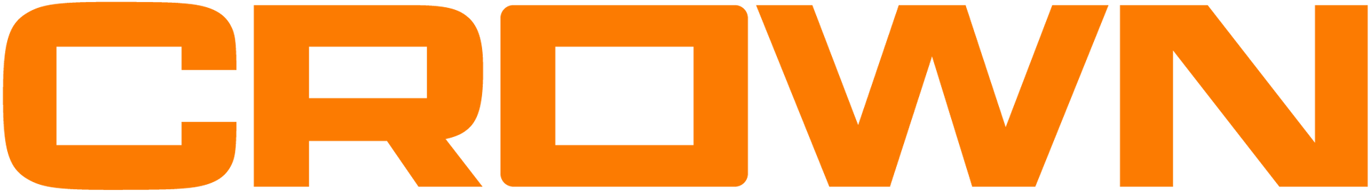 Orange CROWN logo on a white background