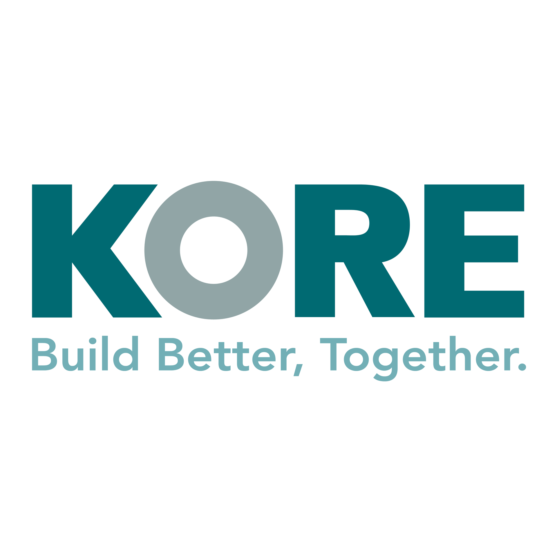 KORE logo in teal and gray with the tagline “Build Better, Together.”