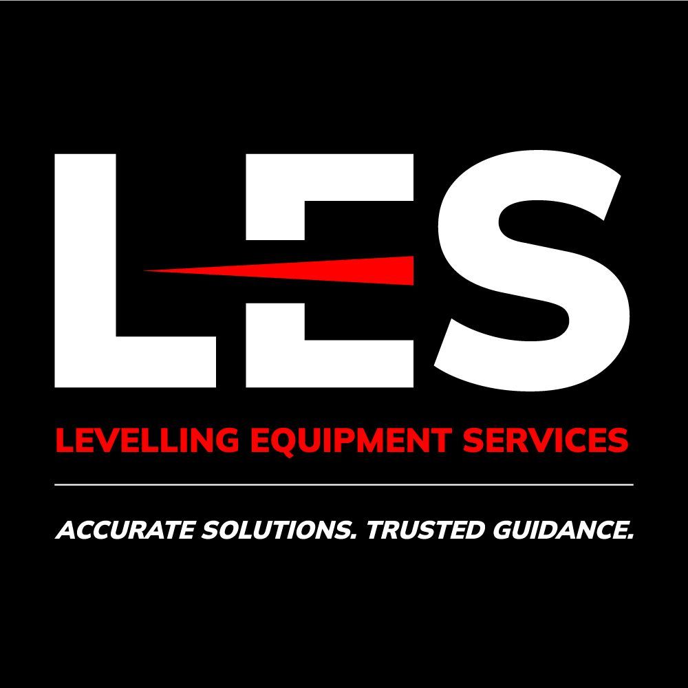 LES logo with red slash, “Levelling Equipment Services,” and tagline “Accurate Solutions. Trusted Guidance.”