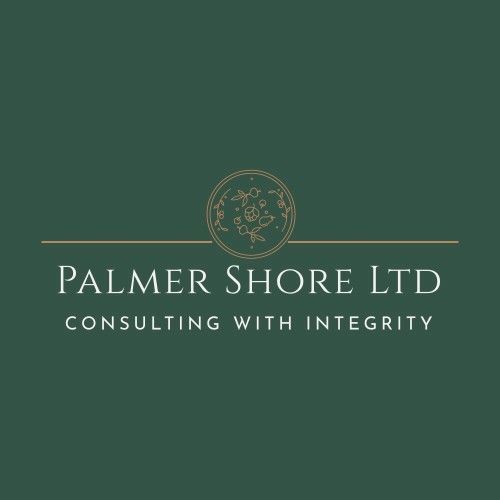 Palm tree logo for Palmer Shore Ltd on green background, with “Consulting with Integrity” tagline.