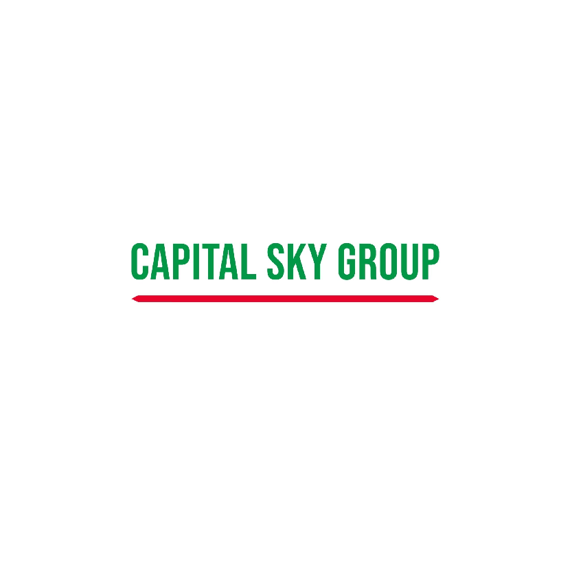 Capital Sky Group logo in green text with a red underline on a white background