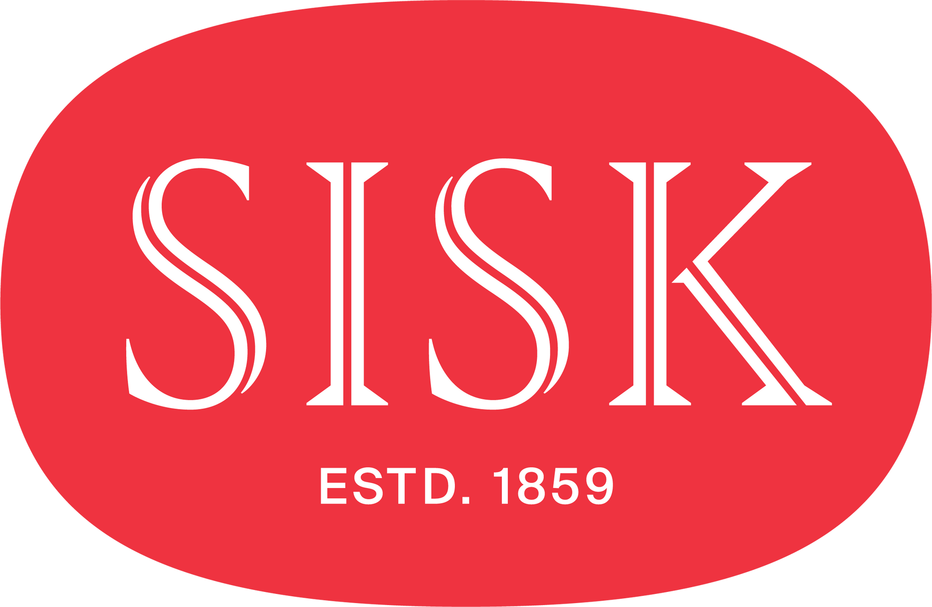 Red oval logo with white “SISK” text and “ESTD. 1859” below.