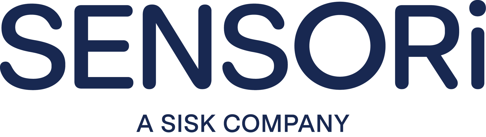 Sensori logo with dark blue text and smaller “A SISK COMPANY” tagline underneath