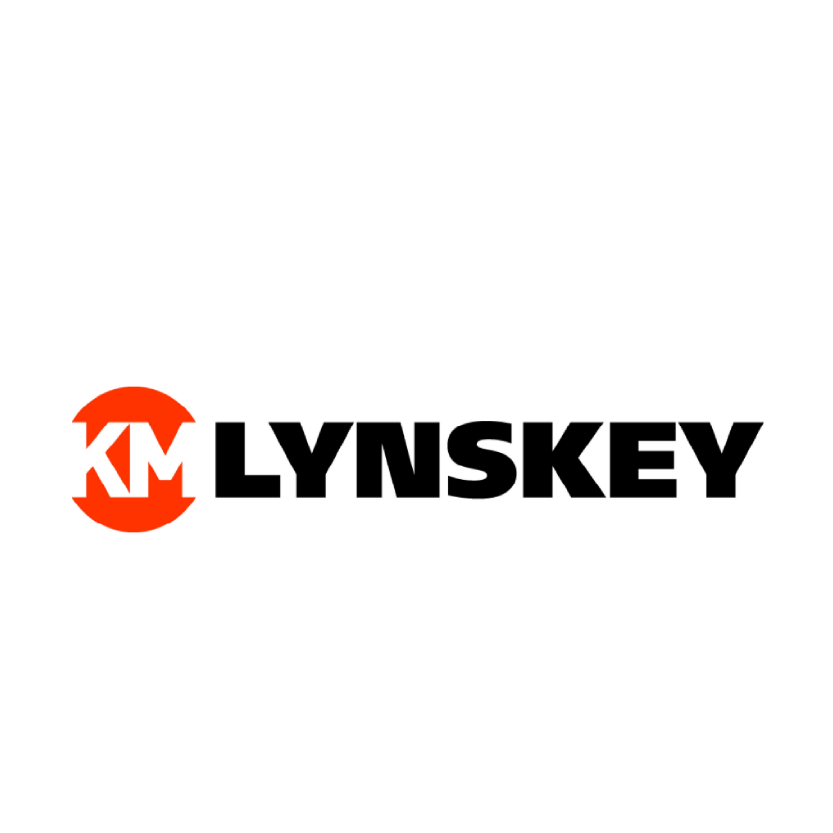 KM LYN'SKEY logo with orange KM icon and black text on white background