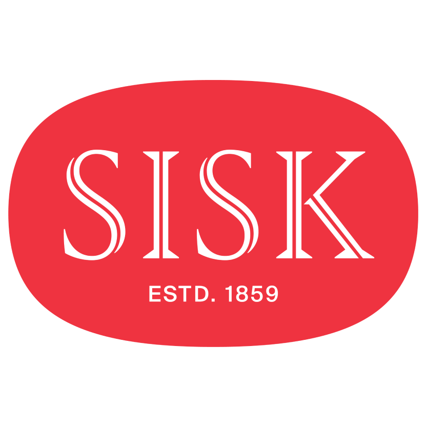 Red oval SISK logo with white lettering and “ESTD. 1859” beneath