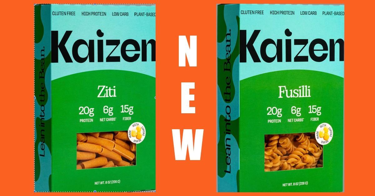 Two boxes of Kaizen pasta.