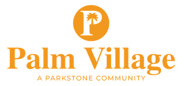 a logo for palm village a parkstone community