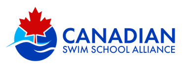 Canadian Swim School Alliance logo with red maple leaf and blue waves