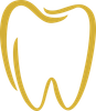 A drawing of a tooth on a white background.