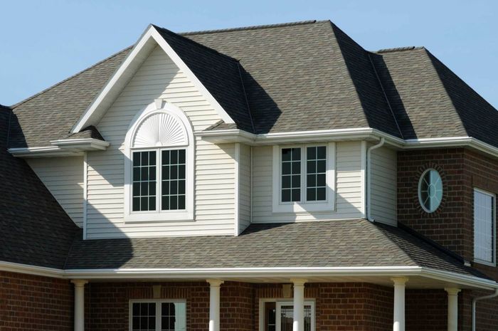 Gray Roof House — Decatur, IN — Sure Flo Gutters Gray Roof House — Decatur, IN — Sure Flo Gutters