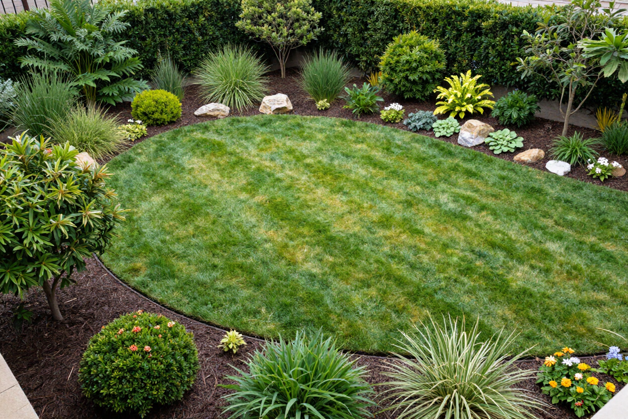 Landscaped backyard