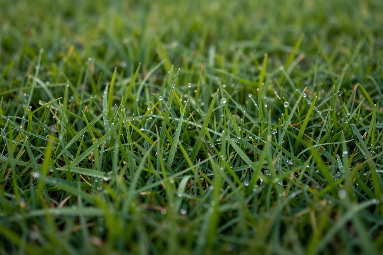 Thick green lawn