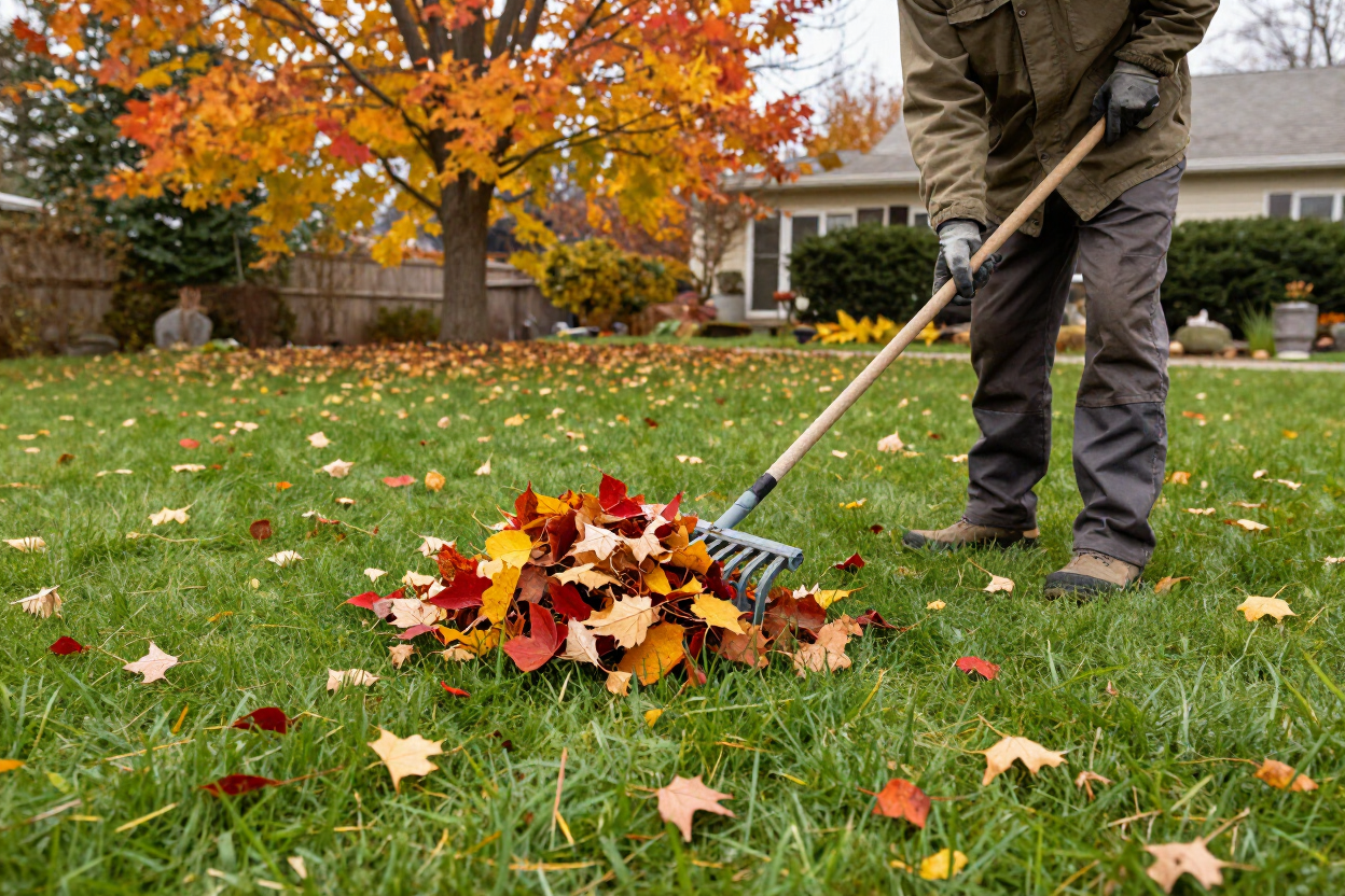 Fall leaf cleanup