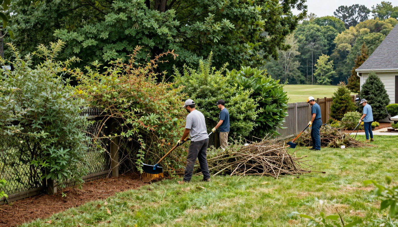 Brush clearing Chattanooga service revealing a clean fence line