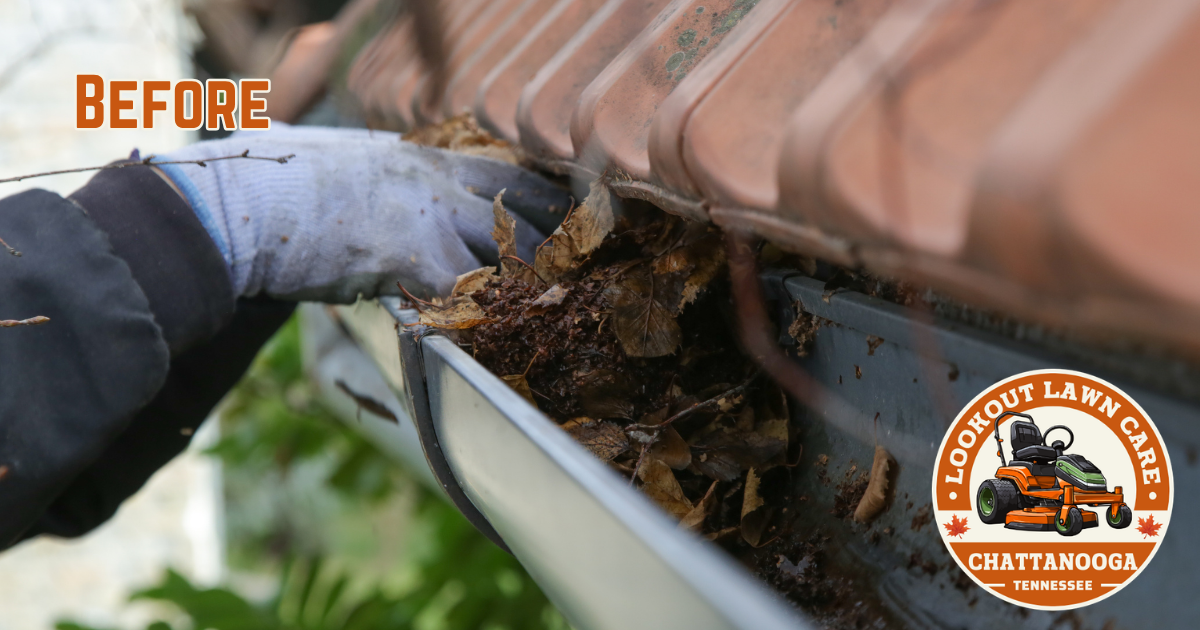 Gutter cleaning Chattanooga home before fall and winter