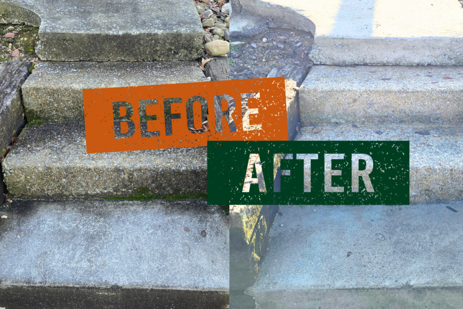 pressure washing Before and After