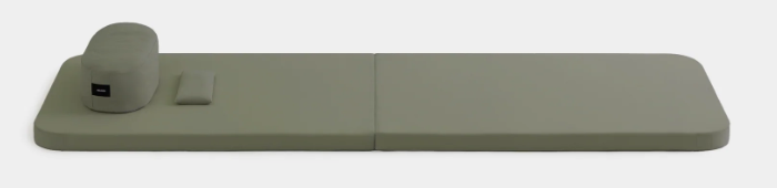 Gray rectangular object with a rounded end and small raised knob on one side