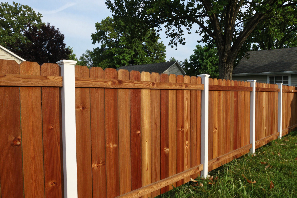 Blanos Soft Wash Power Wash technician cleaning a residential fence in Monroe, NY