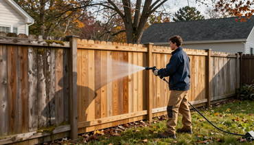 Fence cleaning before and after
