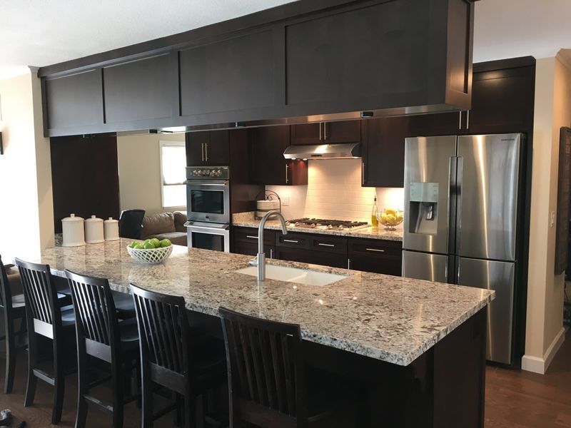 Modern Kitchen With Dark Cabinets