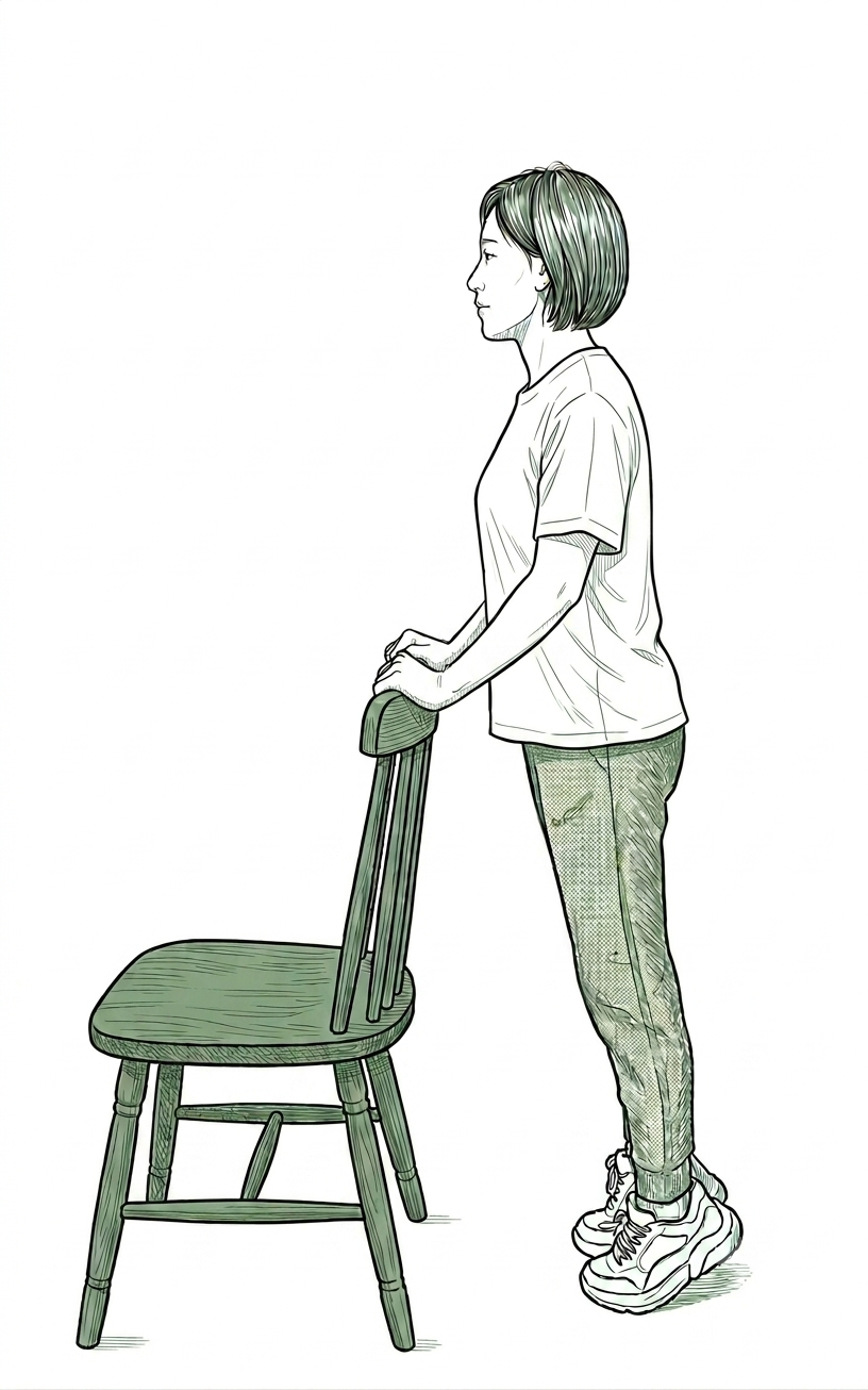 Illustration of standing step exercise