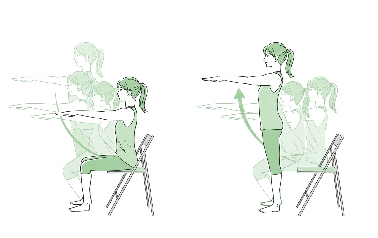 Illustration of sitting standing exercise