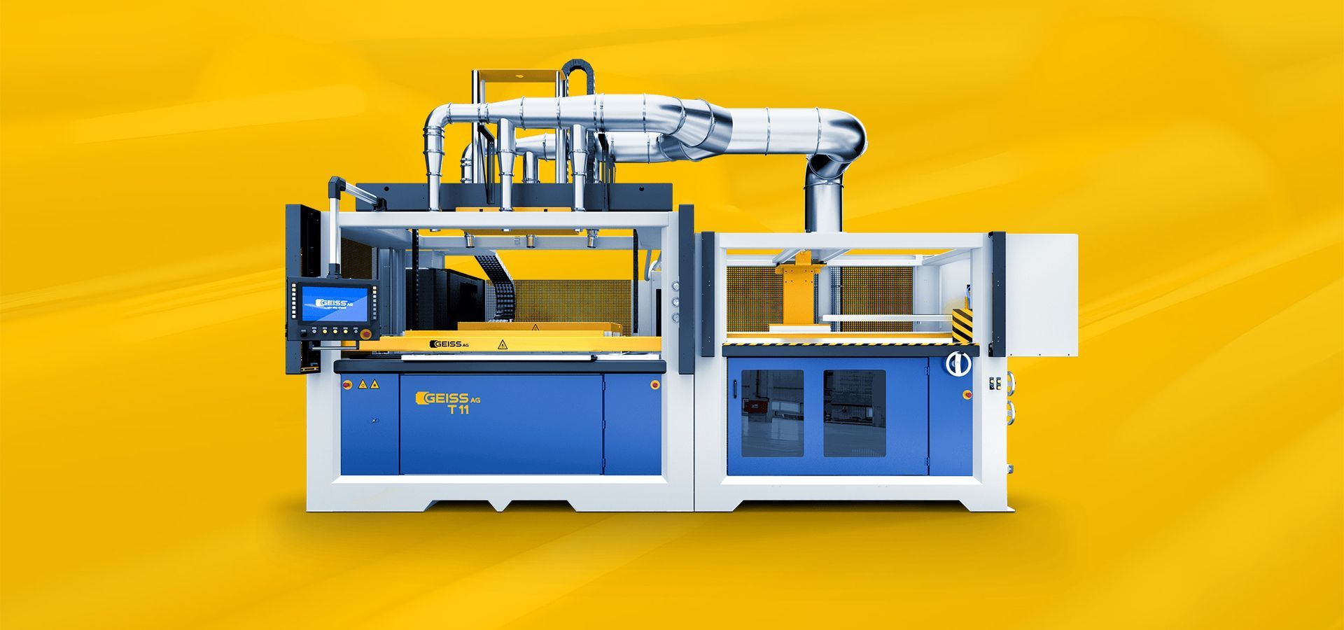 Geiss T11 Thermoforming Machine Yellow Background
