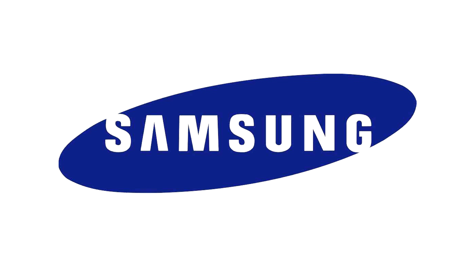 Samsung logo: white text