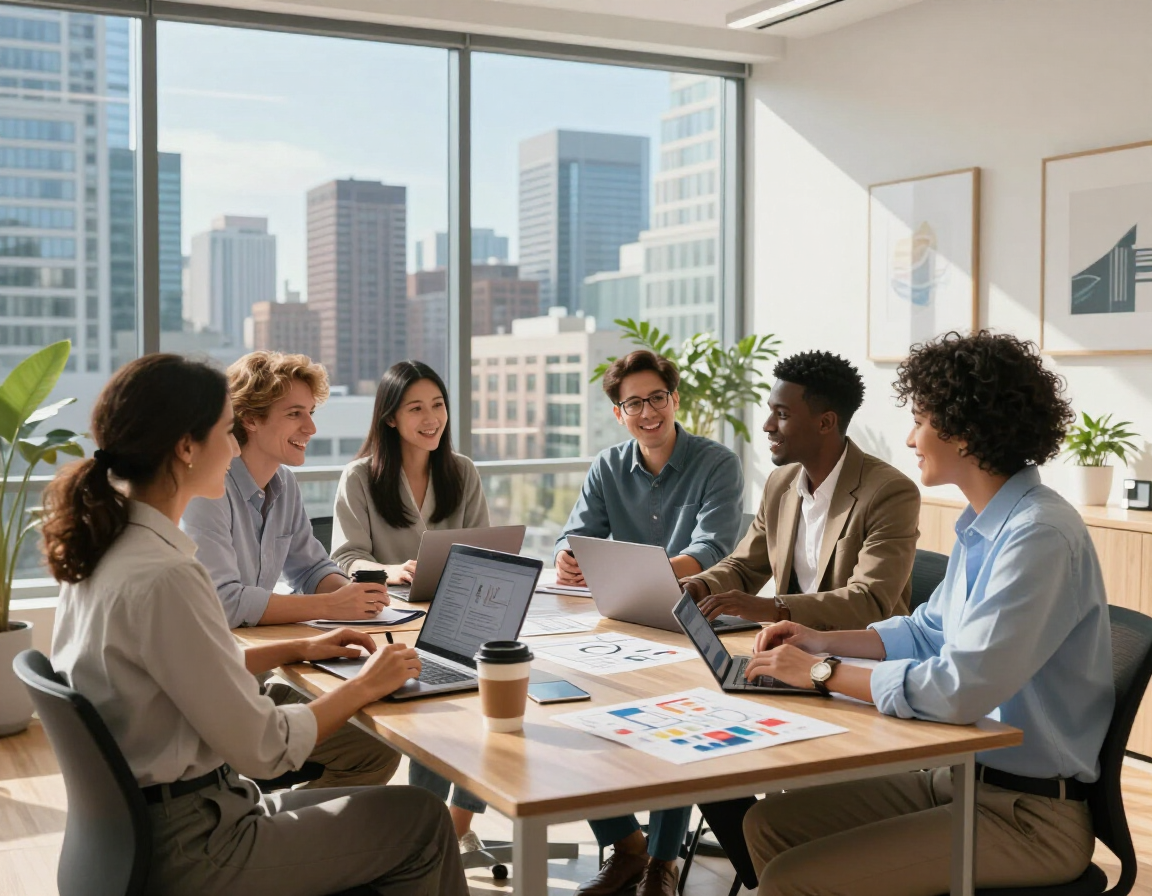 Dental Marketing Heroes team collaborating in a modern Toronto office — expert dental marketing professionals dedicated to growing dental practices across North America