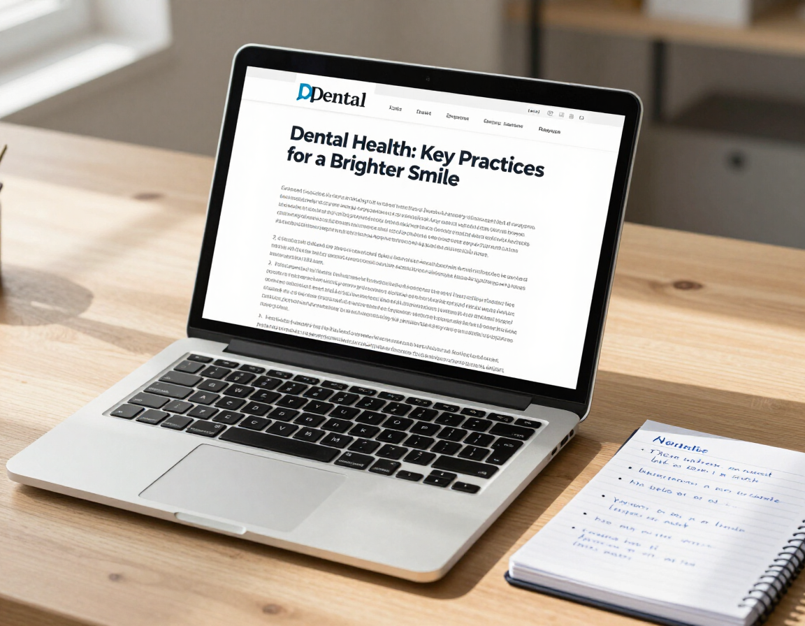 MacBook displaying a professional dental practice blog article — expert dental content marketing and SEO blog writing crafted monthly by Dental Marketing Heroes