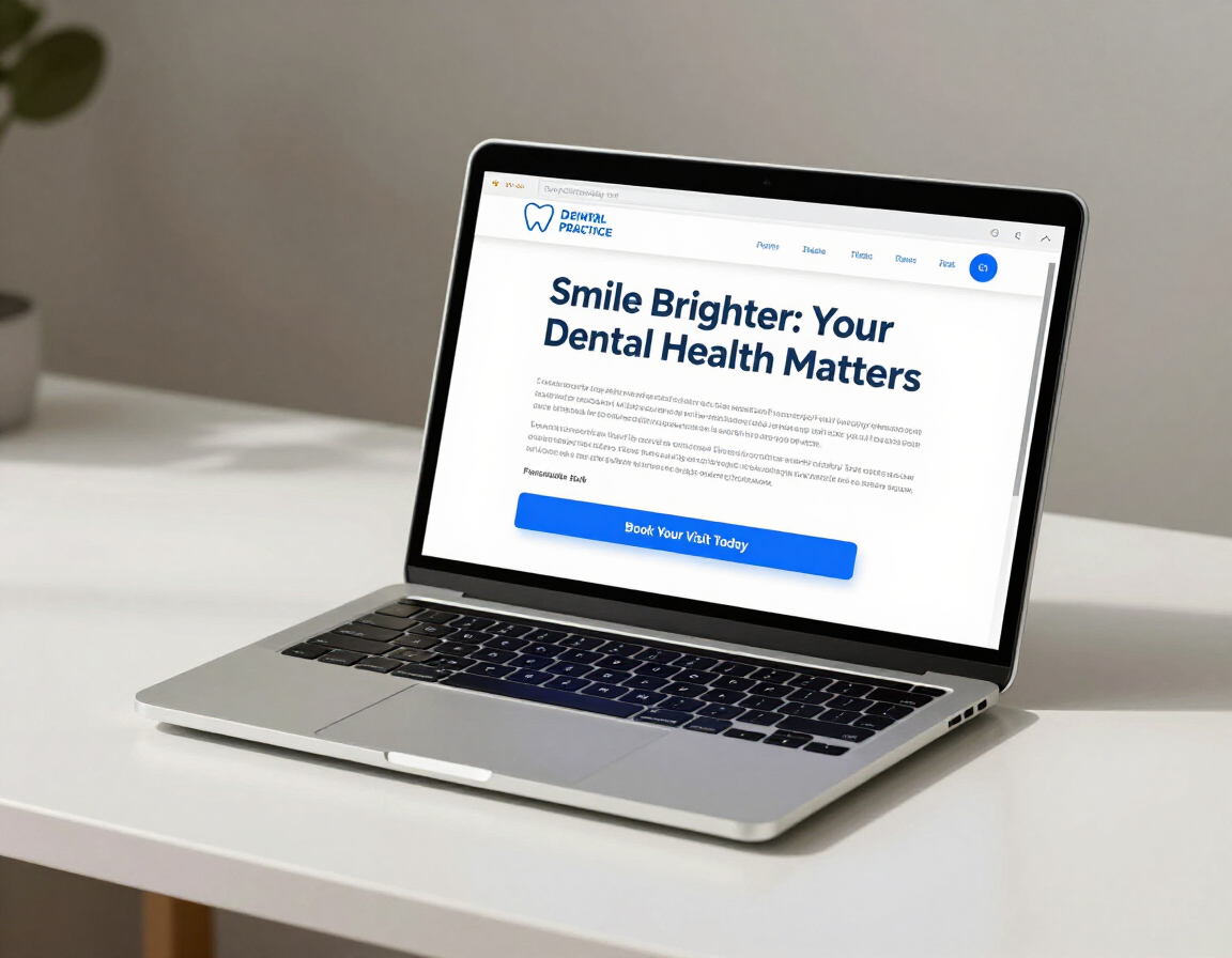 Laptop displaying a beautifully designed dental practice email newsletter — professional dental email marketing created monthly by Dental Marketing Heroes via The Engagement Engine