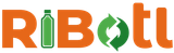 The word "RIBotl" in orange, with a green bottle icon for the "I" and a green recycling symbol for the "o".