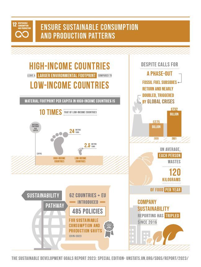 A poster that says `` ensure sustainable consumption and production patterns ''