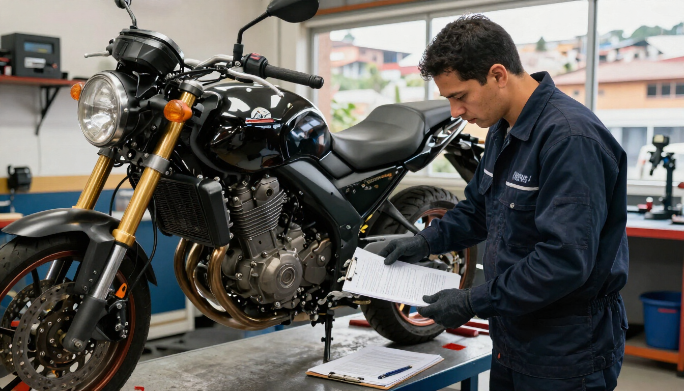 Revisión de una motocicleta para determinar su valor
