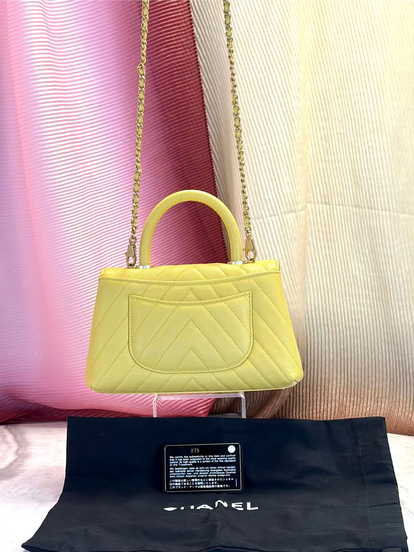 CHANEL Coco Top Handle Caviar Leather-Small 9.25