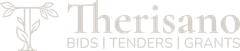 Therisano logo with a leaf icon and the text “BIDS | TENDERS | GRANTS”