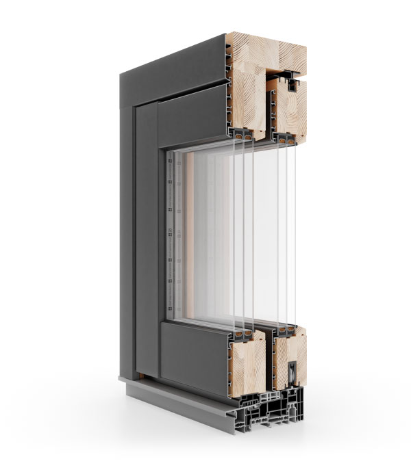 Wood-Alu Lift and Slide Door Naturo 80 HST ALU