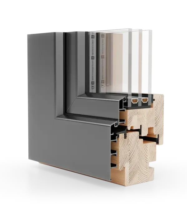 Wood-Alu Tilt and Turn Window Nature 80 ALU
