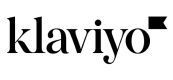 A black and white logo for klaviyo on a white background.