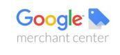 The google merchant center logo is shown on a white background.