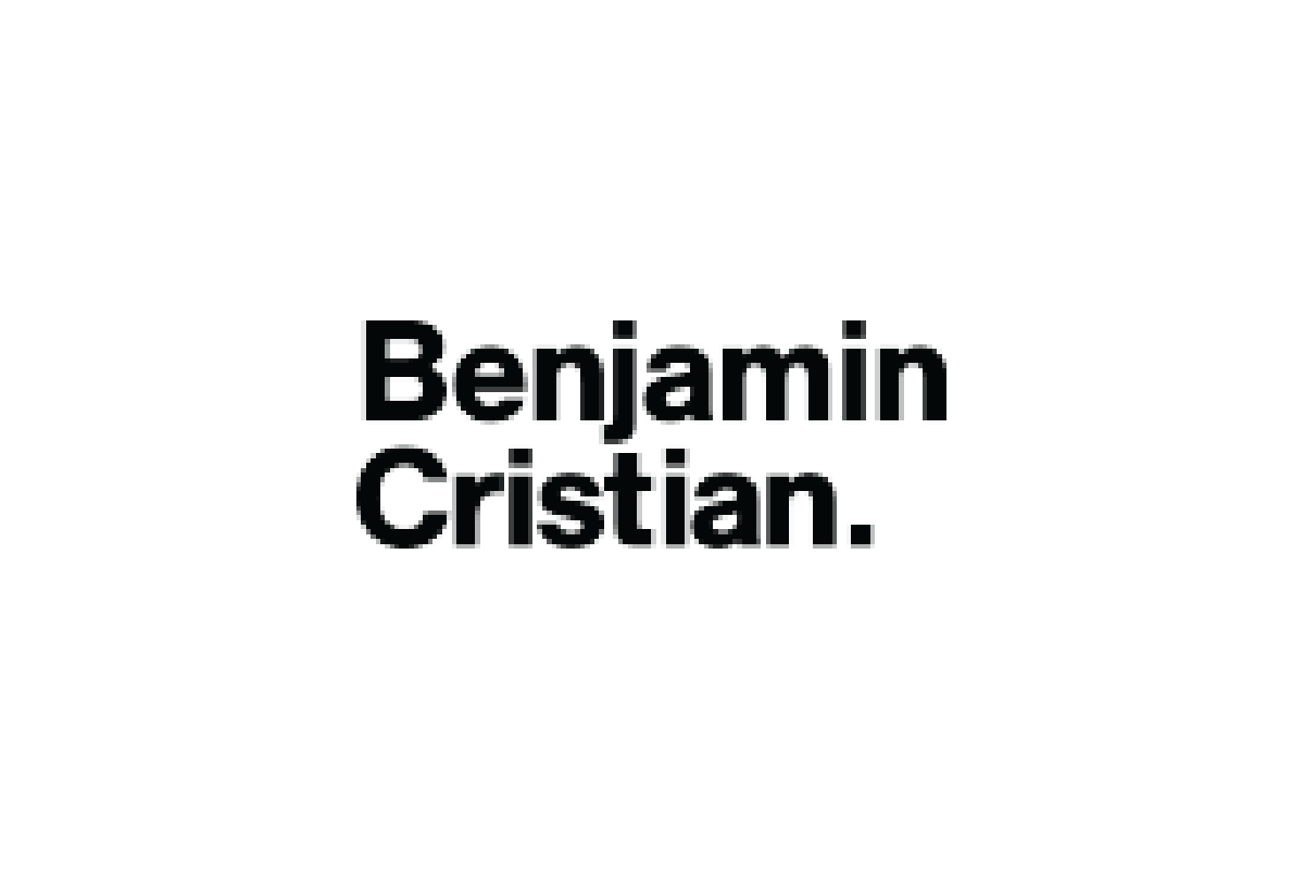 The logo for benjamin christian is black and white on a white background.